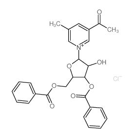 Pyridinium, 3-acetyl-1-(3,5-di-O-benzoyl-b-D-ribofuranosyl)-5-methyl-,chloride (9CI)结构式
