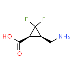 Cyclopropanecarboxylic acid, 3-(aminomethyl)-2,2-difluoro-, cis- (9CI) structure