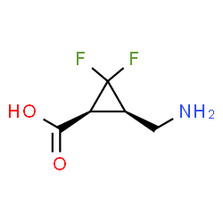 Cyclopropanecarboxylic acid, 3-(aminomethyl)-2,2-difluoro-, cis- (9CI) Structure