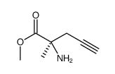 methyl (2R)-2-amino-2-methylpent-4-ynoate结构式