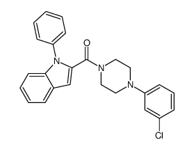 [4-(3-chlorophenyl)piperazin-1-yl]-(1-phenylindol-2-yl)methanone Structure