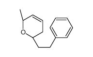 (2R,6R)-6-methyl-2-(2-phenylethyl)-3,6-dihydro-2H-pyran结构式