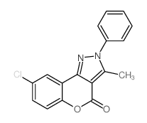 8-chloro-3-methyl-2-phenylchromeno[4,3-c]pyrazol-4-one结构式