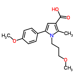 5-(4-Methoxyphenyl)-1-(3-methoxypropyl)-2-methyl-1H-pyrrole-3-carboxylic acid结构式