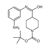4-(3-氨基苯基氨基甲酰基)哌啶-1-羧酸叔丁酯结构式