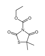 ethyl 5,5-dimethyl-2,4-dioxo-1,3-thiazolidine-3-carboxylate结构式