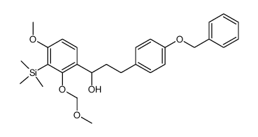 1-(4-methoxy-2-(methoxymethoxy)-3-(trimethylsilyl)phenyl)-3-(4-(benzyloxy)phenyl)-1-propanol结构式