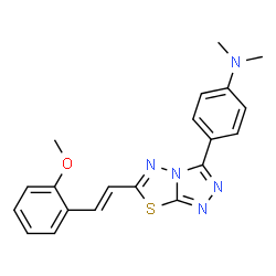 4-{6-[(E)-2-(2-methoxyphenyl)ethenyl][1,2,4]triazolo[3,4-b][1,3,4]thiadiazol-3-yl}-N,N-dimethylaniline结构式