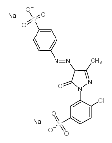 1-(2-chloro-5-sulfophenyl)-3-methyl-4-(4-sulfophenyl)azo-2-pyrazolin-5-one disodium salt Structure