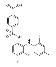 4-(N-(3,4-difluoro-2-(2-fluoro-4-iodophenylamino)phenyl)sulfamoyl)benzoic acid结构式