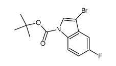 tert-butyl 3-bromo-5-fluoro-1H-indole-1-carboxylate结构式