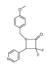 1-(4-methoxybenzyl)-3,3-difluoro-4-(pyridin-4-yl)azetidin-2-one结构式