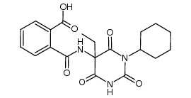 2-(1-cyclohexyl-5-ethyl-2,4,6-trioxohexahydropyrimidin-5-ylcarbamoyl)benzoic acid结构式