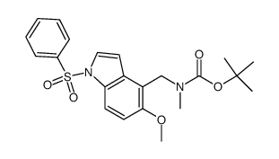 tert-butyl {[5-methoxy-1-(phenylsulfonyl)-1H-indol-4-yl]methyl}methylcarbamate Structure