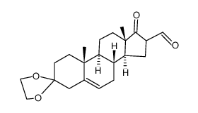 3,3-Ethylendioxy-16-formyl-androsten-(5)-on-(17)结构式