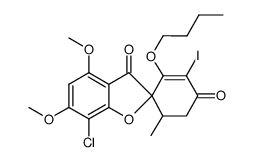 7-Chlor-3'-jod-4,6-dimethoxy-2'-butyloxy-6'-methyl-grisen-(2')-dion-(3,4')结构式