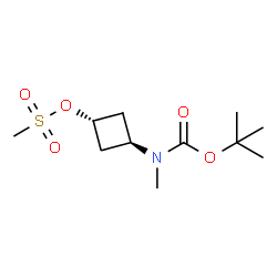 tert-butyl N-methyl-N-[trans-3-(methanesulfonyloxy)cyclobutyl]carbamate Structure