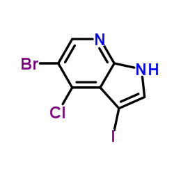 5-溴-4-氯-3-碘-1h-吡咯并[2,3-b]吡啶结构式