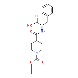 (2S)-2-[[1-[(2-methylpropan-2-yl)oxycarbonyl]piperidin-4-yl]carbonylamino]-3-phenyl-propanoic acid structure