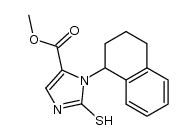 1-(1,2,3,4-Tetrahydronaphthalen-1-yl)-2-mercapto-5-imidazolecarboxylic acid methyl ester结构式