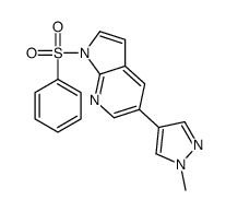 5-(1-Methyl-1H-pyrazol-4-yl)-1-(phenylsulfonyl)-1H-pyrrolo[2,3-b] pyridine结构式