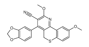 4-(1,3-benzodioxol-5-yl)-2,9-dimethoxy-5H-thiochromeno[4,3-b]pyridine-3-carbonitrile Structure