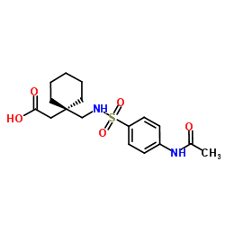 [1-({[(4-Acetamidophenyl)sulfonyl]amino}methyl)cyclohexyl]acetic acid结构式