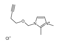 1-(but-3-ynoxymethyl)-2,3-dimethylimidazol-3-ium,chloride Structure