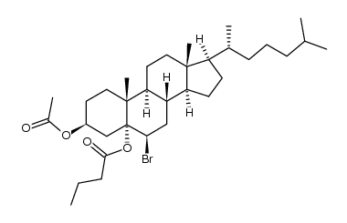 3β-acetoxy-6β-bromo-5α-butanoyloxycholestane Structure