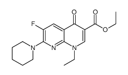 1-ETHYL-6-FLUORO-4-OXO-7-PIPERIDIN-1-YL-1,4-DIHYDRO-[1,8]NAPHTHYRIDINE-3-CARBOXYLIC ACID ETHYL ESTER结构式