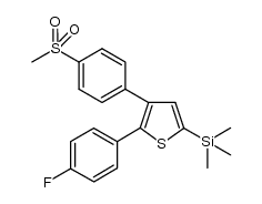 (5-(4-fluorophenyl)-4-(4-(methylsulfonyl)phenyl)thiophen-2-yl)trimethylsilane Structure