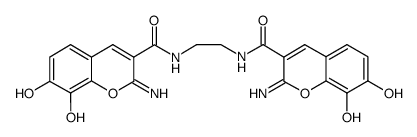 N,N'-(ethane-1,2-diyl)bis(7,8-dihydroxy-2-imino-2H-chromene-3-carboxamide) Structure