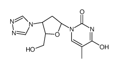 1-[(2R,4S,5S)-5-(hydroxymethyl)-4-(1,2,4-triazol-4-yl)oxolan-2-yl]-5-methylpyrimidine-2,4-dione Structure