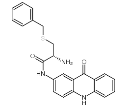 n-(s-benzyl-l-cysteinyl)-2-aminoacridone structure