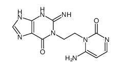 1-(3-cytosinyl)-2-(1-guanyl)ethane structure