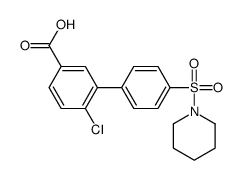 4-chloro-3-(4-piperidin-1-ylsulfonylphenyl)benzoic acid结构式