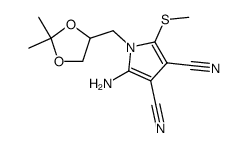 2-amino-3,4-dicyano-5-(methylthio)-1-((RS)-2,3-O-isopropylidene-2,3-dihydroxypropyl)pyrrole结构式