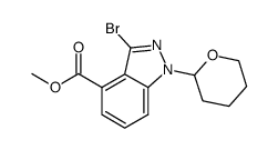 methyl 3-bromo-1-(tetrahydro-2H-pyran-2-yl)-1H-indazole-4-carboxylate结构式