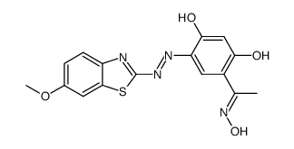 4-(6'-methoxy-2'-benzothiazolylazo)resacetophenone oxime Structure