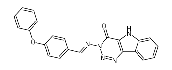 3-{[1-(4-Phenoxy-phenyl)-meth-(E)-ylidene]-amino}-3,5-dihydro-[1,2,3]triazino[5,4-b]indol-4-one结构式