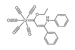 pentacarbonyl{1-ethoxy-3-phenyl-3-(phenylamino)-(Z)-2-propenylidene}chromium结构式