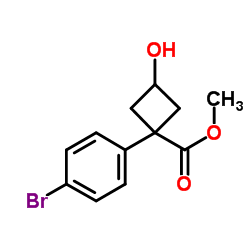 1-(4-溴苯基)-3-羟基环丁烷甲酸甲酯结构式