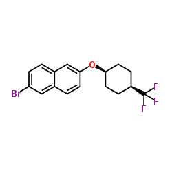 2-Bromo-6-{[cis-4-(trifluoromethyl)cyclohexyl]oxy}naphthalene结构式