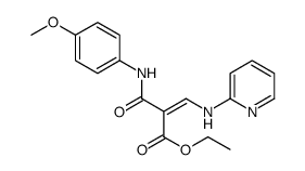 2-Propenoic acid, 2-(((4-methoxyphenyl)amino)carbonyl)-3-(2-pyridinyla mino)-, ethyl ester, (E)-结构式