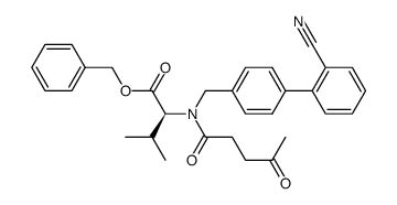(S)-N-(4-Oxo-valeryl)-N-[(2'-cyano-biphenyl-4-yl)methyl]valine benzyl ester结构式