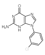 2-amino-9-(3-chlorophenyl)-3H-purin-6-one structure