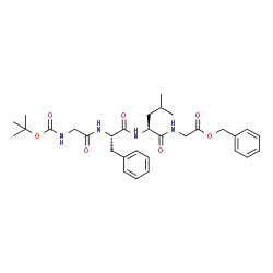benzyl 2-[(2S)-2-[(2S)-2-(2-{[(tert-butoxy)carbonyl]amino}acetamido)-3-phenylpropanamido]-4-methylpentanamido]acetate Structure