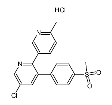 5-Chloro-3-(4-methylsulfonyl)phenyl-2-(2-methyl-5-pyridinyl)pyridine Hydrochloride结构式