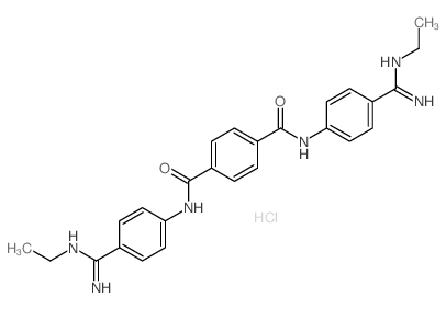 1,4-Benzenedicarboxamide,N1,N4-bis[4-[(ethylamino)iminomethyl]phenyl]-, hydrochloride (1:2) structure