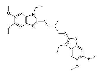 3,3'-Diethyl-5,5'-dimethoxy-6,6'-dimthylmercapto-10-methyl-thiodicarbocyanin-p-toluolsulfonat Structure